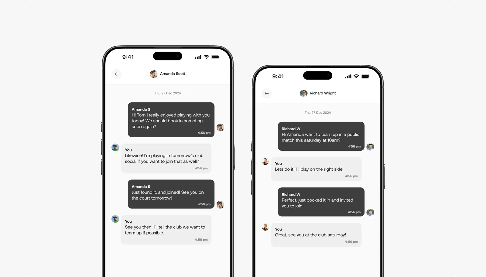 Direct messages between friends