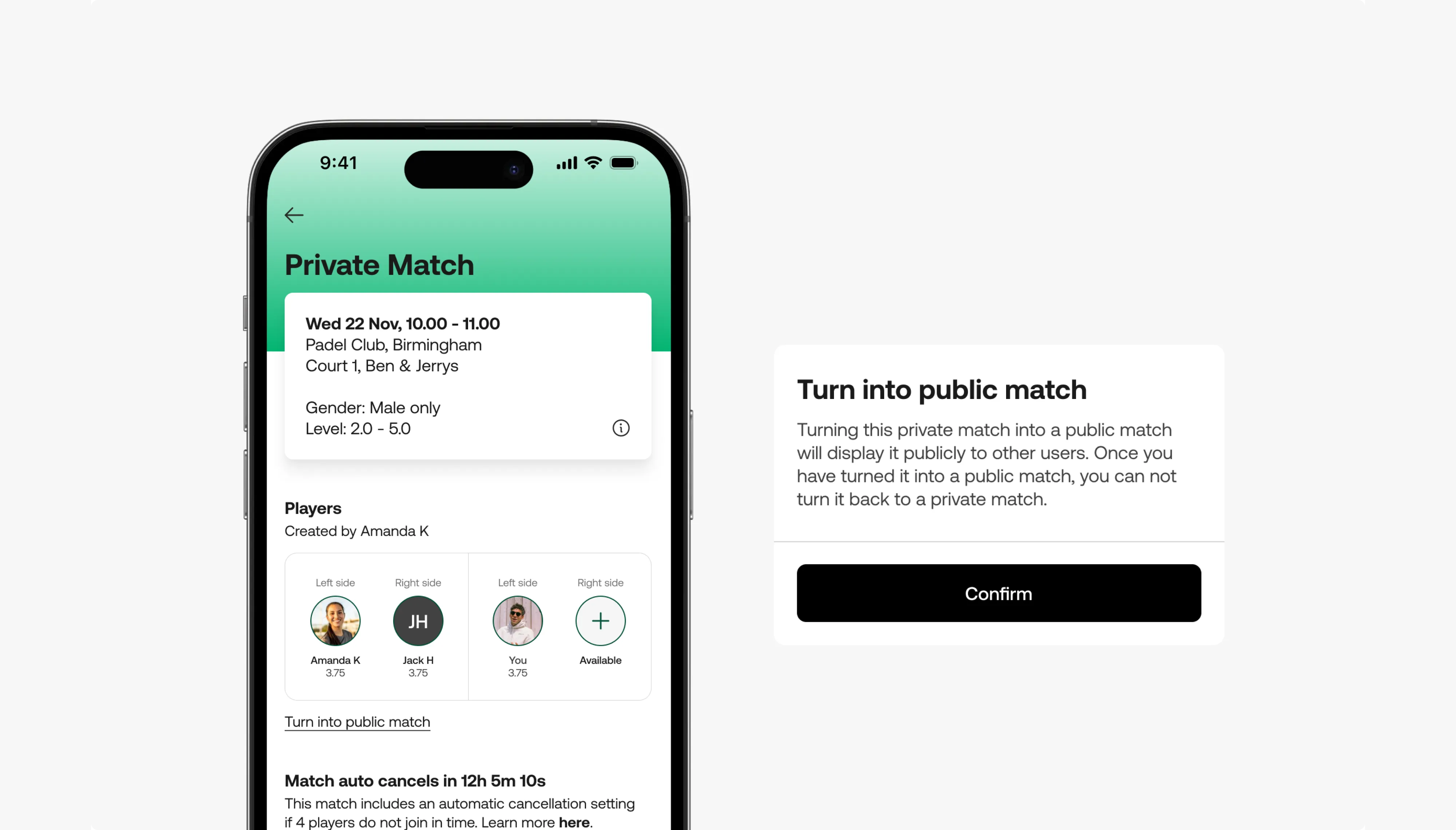 More flexibility in matches