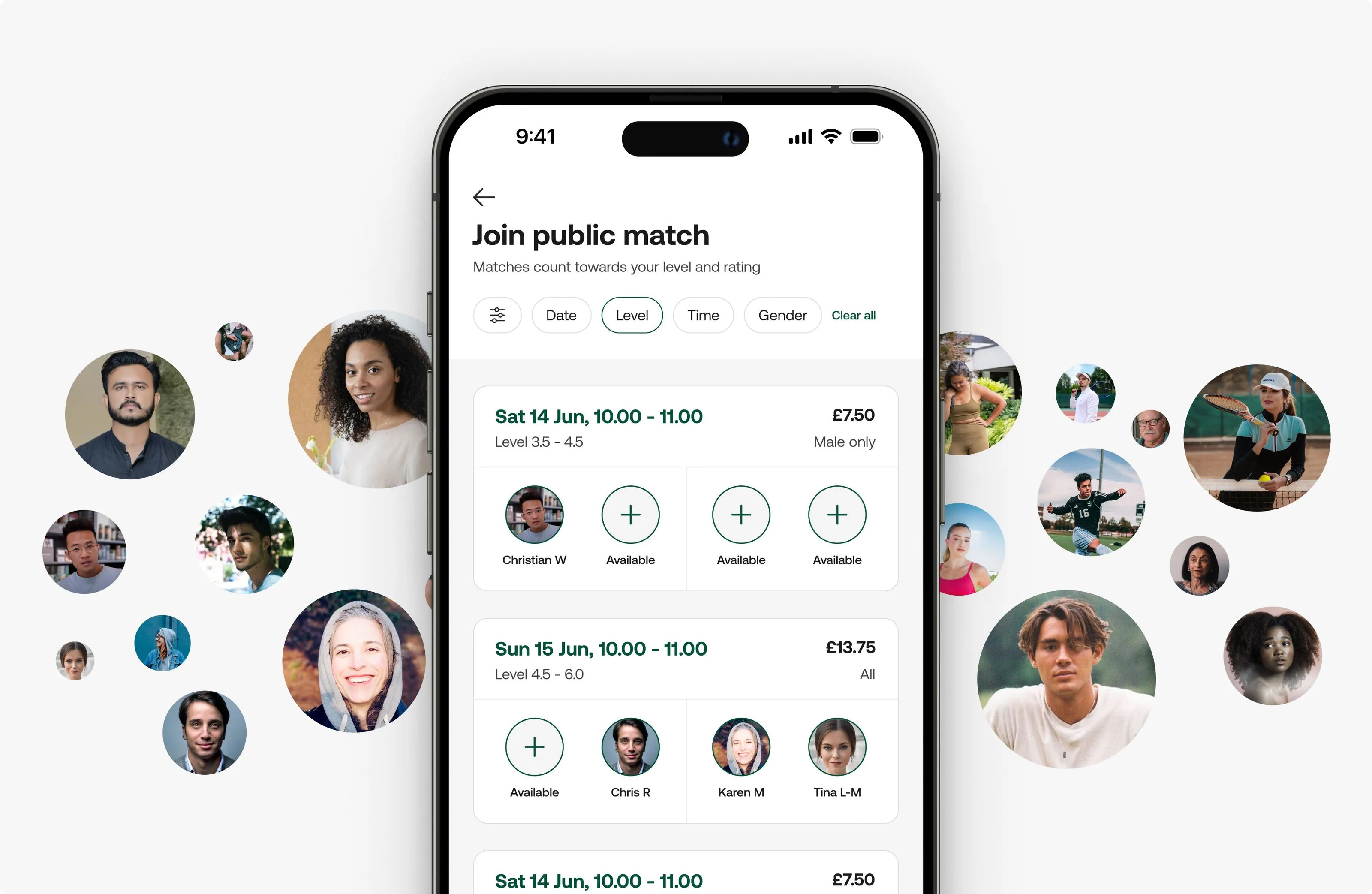 Public matches to find new players