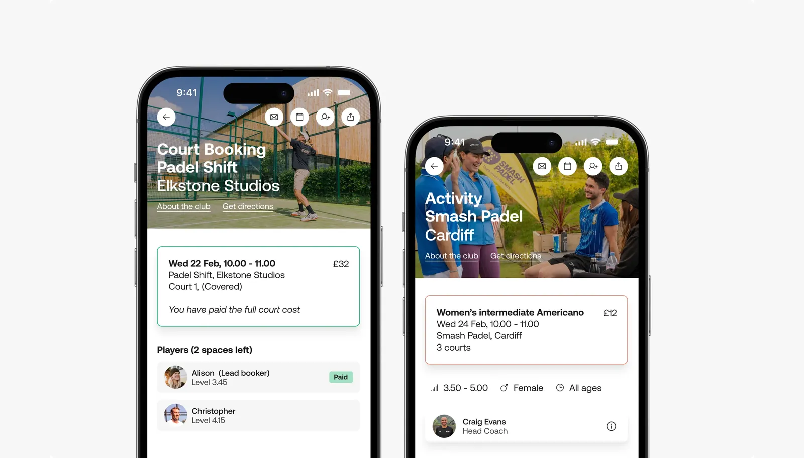 Updated booking detail screens